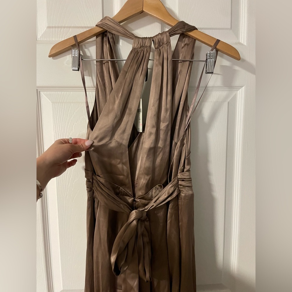Anthropologie Silk V-Neck Midi Dress - Picture 6 of 6